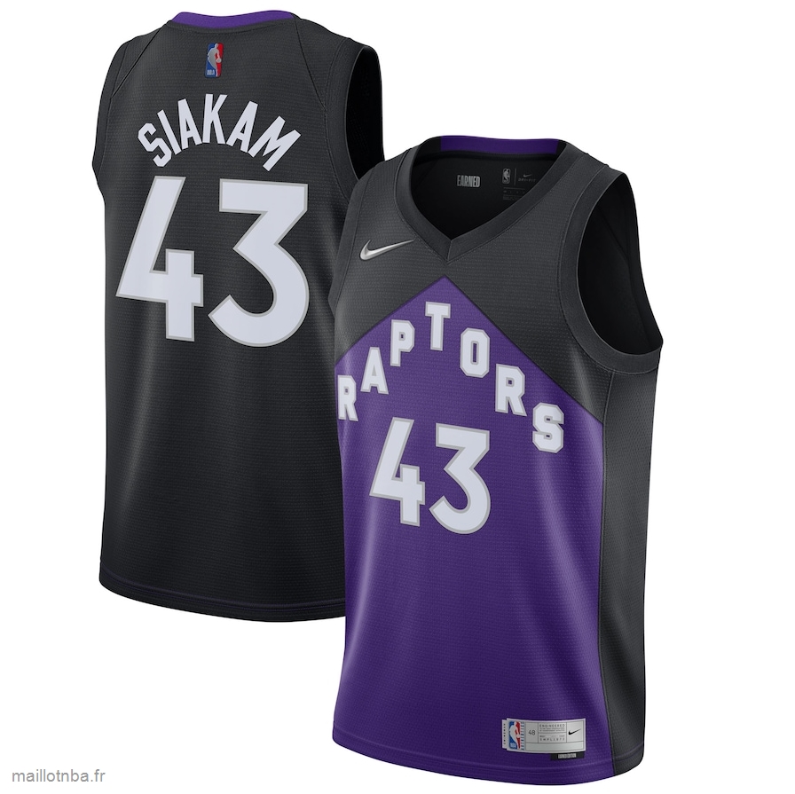 Maillot Toronto Raptors Pascal Siakam Nike Black Purple 2020/21 Swingman Player Jersey – Earned Edition
